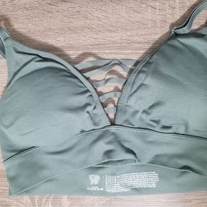 Victoria's Secret Sport Stappy Bandeau Bra Olive Green